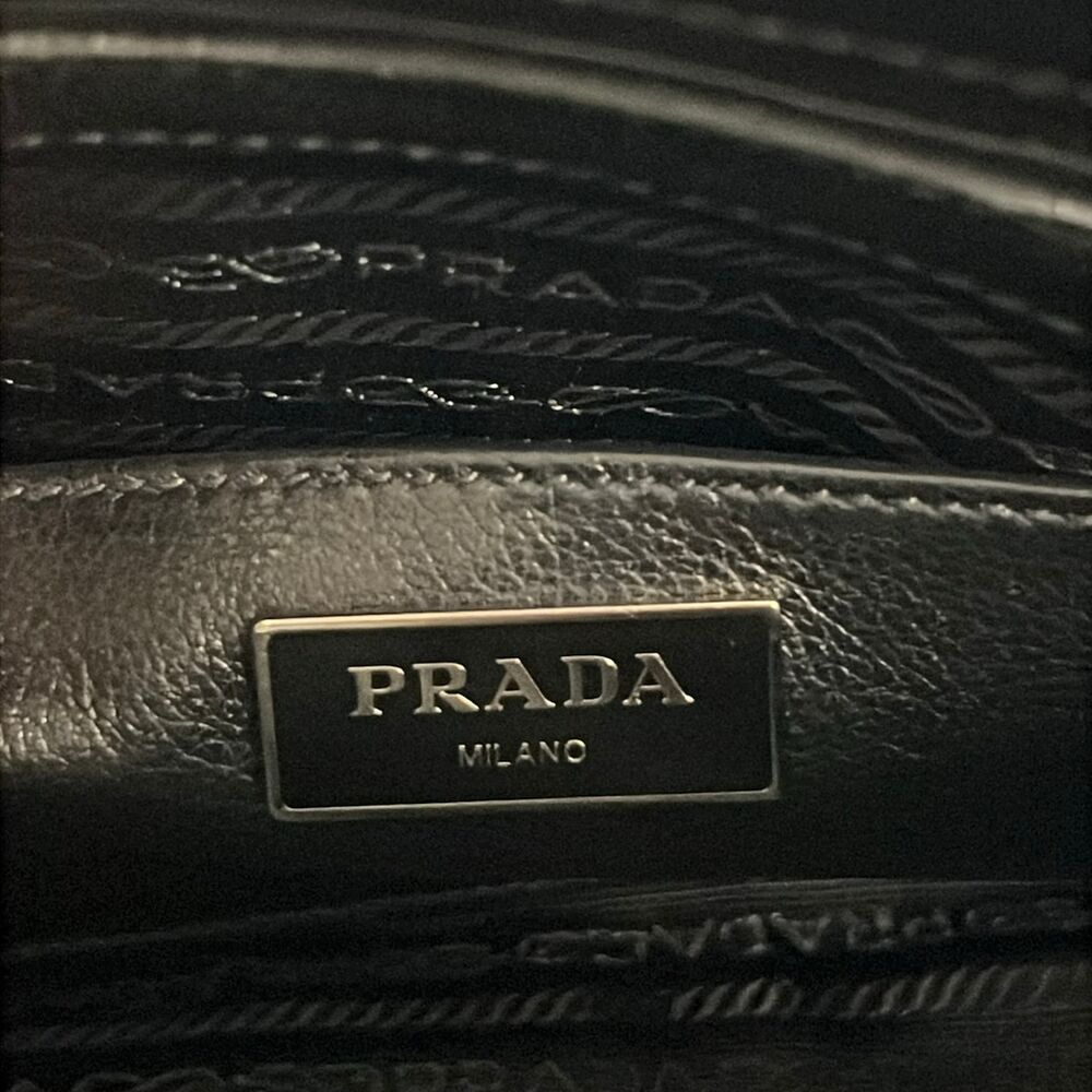 Prada Tote Bag Light Blue Black Multi Unborn Calf Suede Leather - Picture 9 of 13